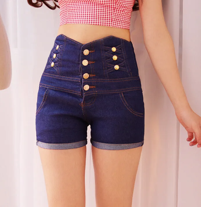 Fashion Tall Waist Jeans Shorts AD0052