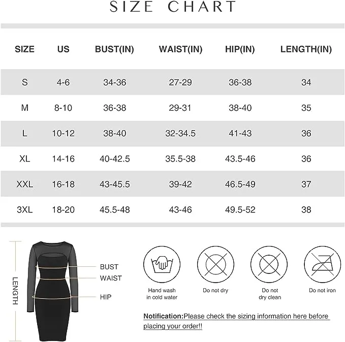 FeelinGirl Shapewear Dress Long Sleeve Bodycon Sheer Mesh Seamless Breathable Casual Fabric Dresses