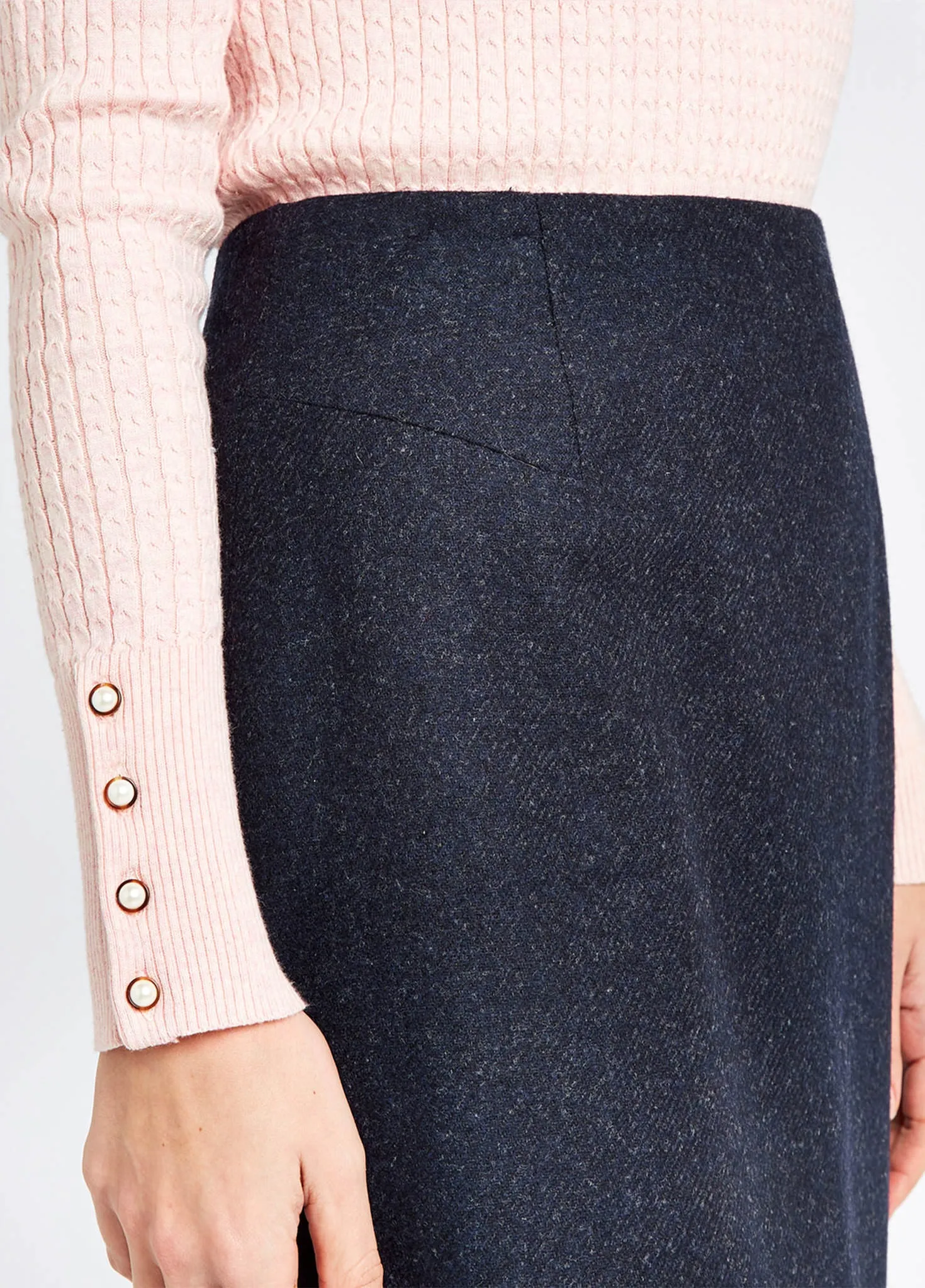 Fern Tweed Skirt - Navy