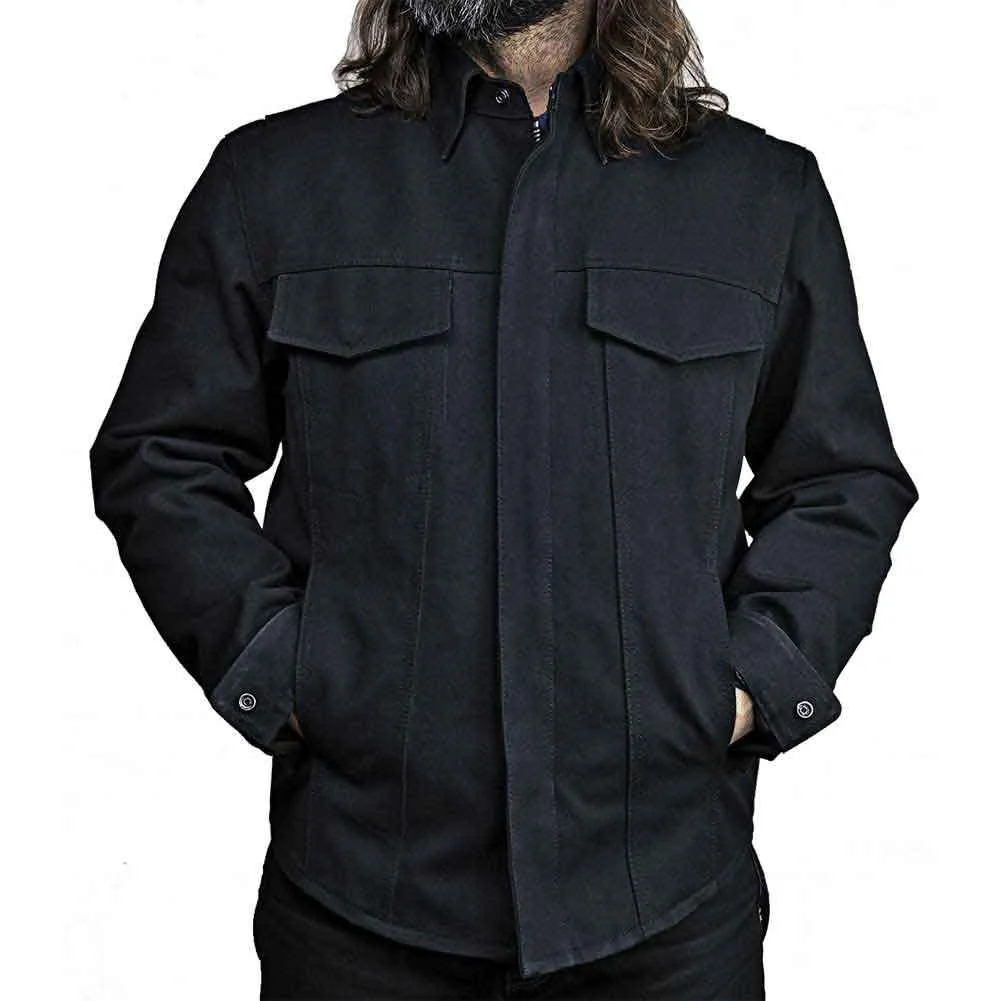 First Mfg Mens Mercer Black Raw Canvas Shirt