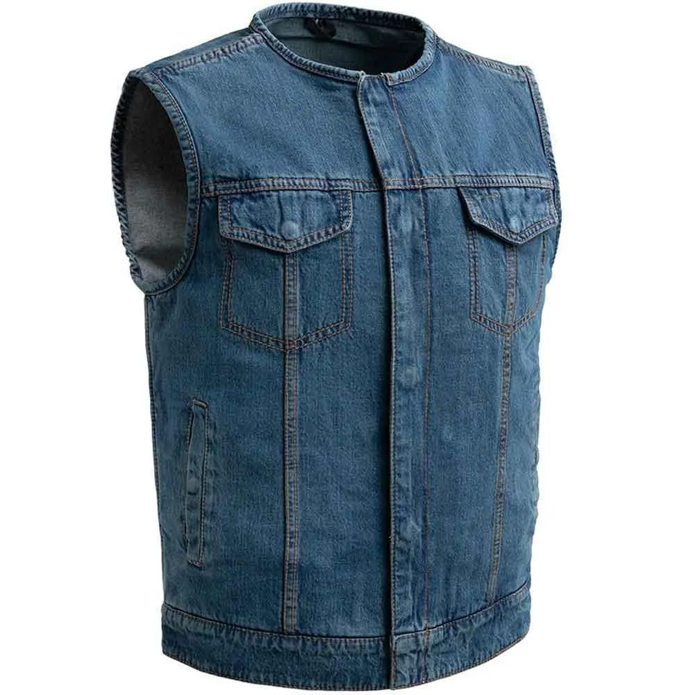 First Mfg Mens No Limit Denim Concealment Vest