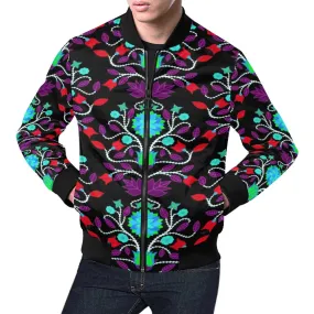 Floral Beadwork Four Clans Winter Bomber Jacket for Men