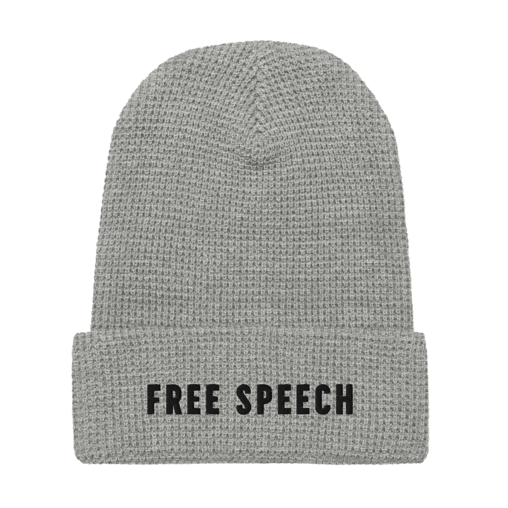 Free Speech Embroidered Waffle Beanie