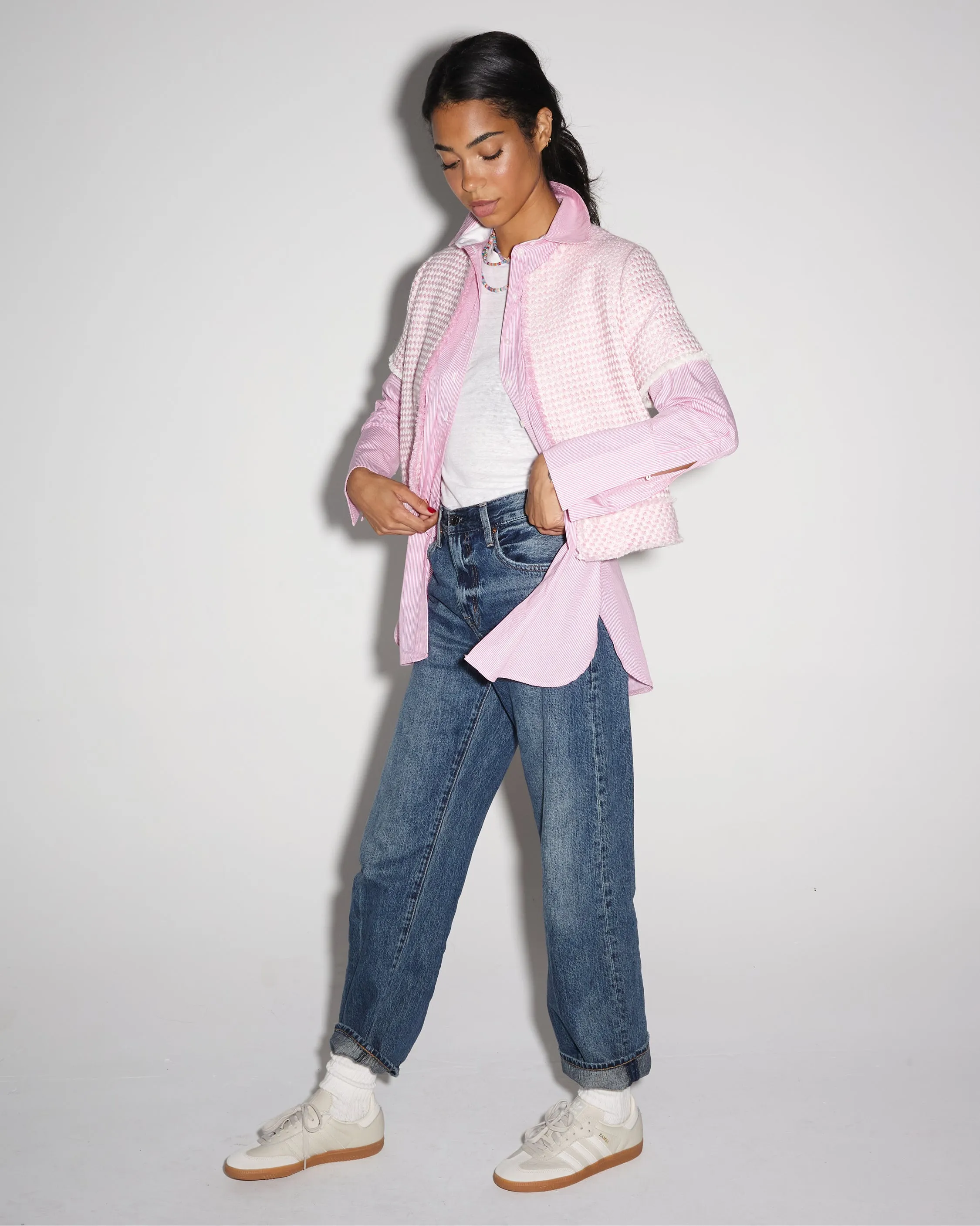 Gabrielle Convertible Box Jacket in Pink