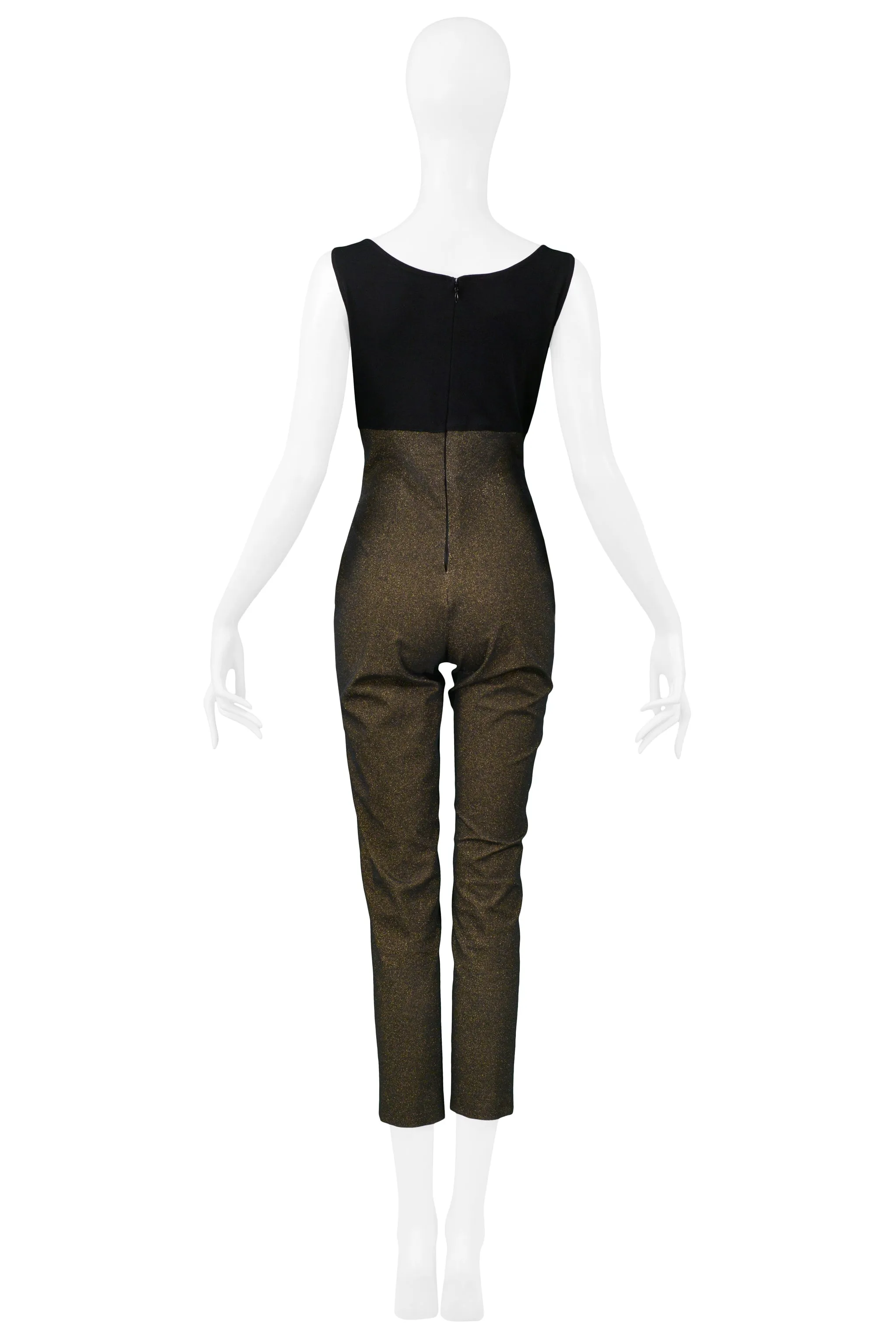 GAULTIER BRONZE METALLIC JUMPSUIT & CROPPED JACKET ENSEMBLE