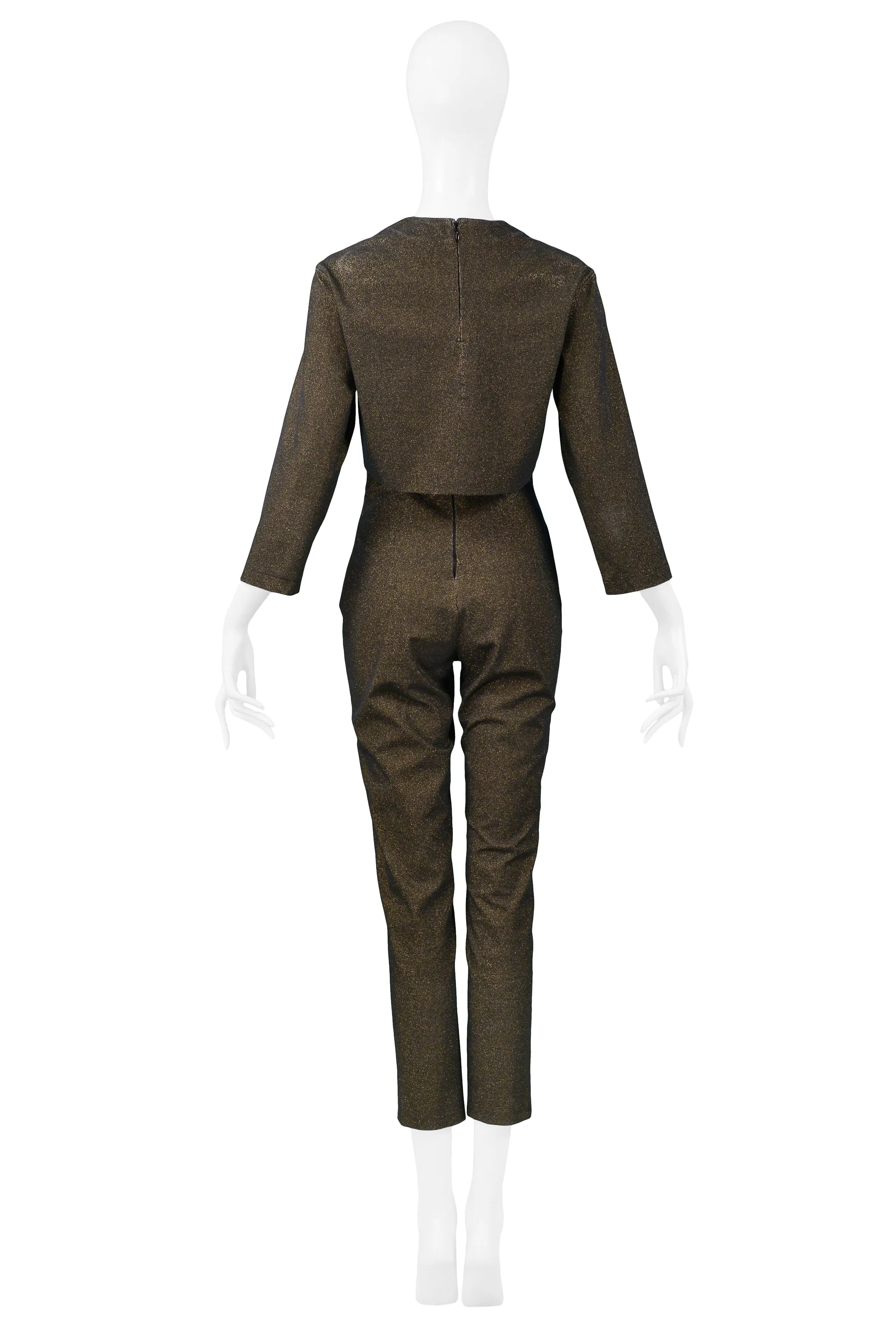 GAULTIER BRONZE METALLIC JUMPSUIT & CROPPED JACKET ENSEMBLE