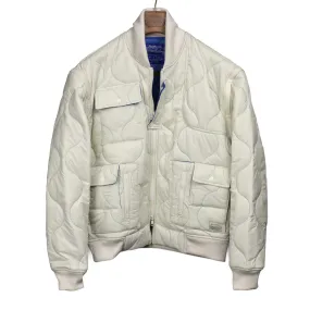 Gemini quilted jacket gilet in cream nylon