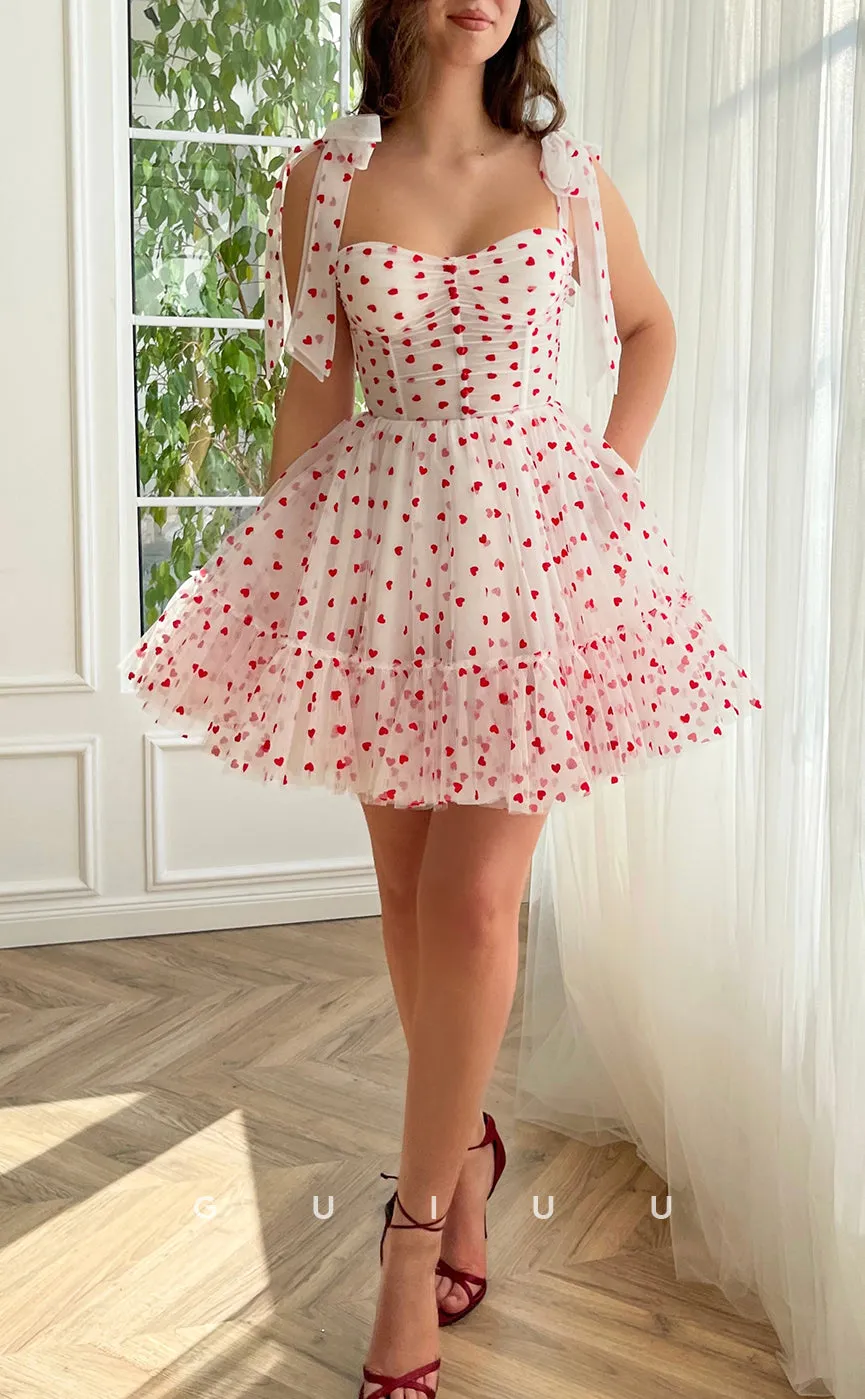 GH402 - A line Sweetheart Pink Cute Short Homecoming Dress