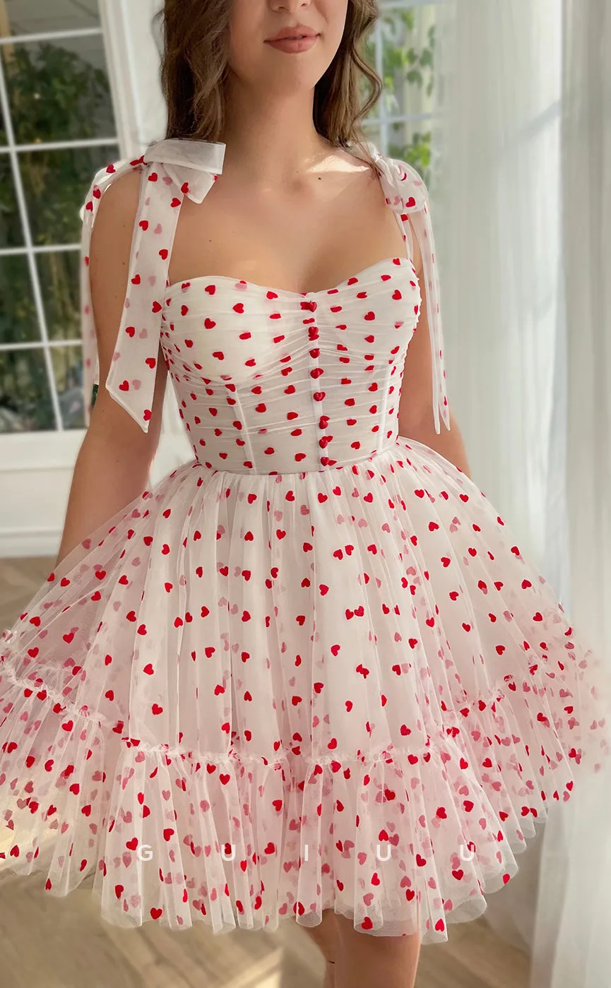 GH402 - A line Sweetheart Pink Cute Short Homecoming Dress