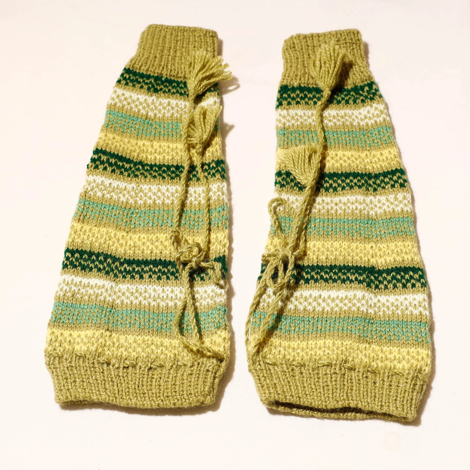 Green - Kumaun Hand Knitted Woolen Leg Warmer