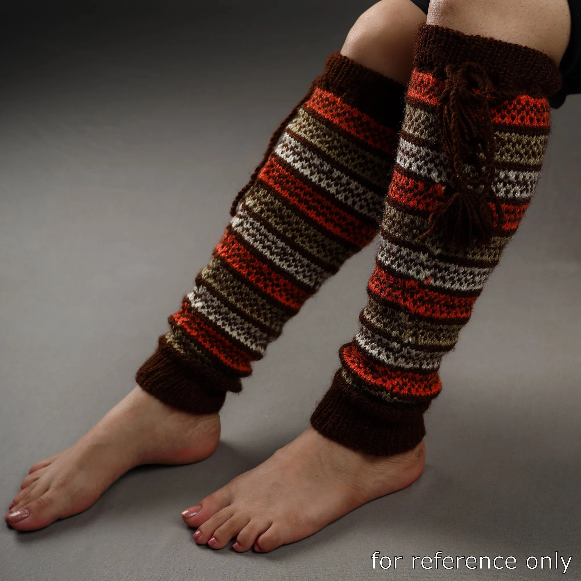 Grey - Kumaun Hand Knitted Woolen Leg Warmer 81