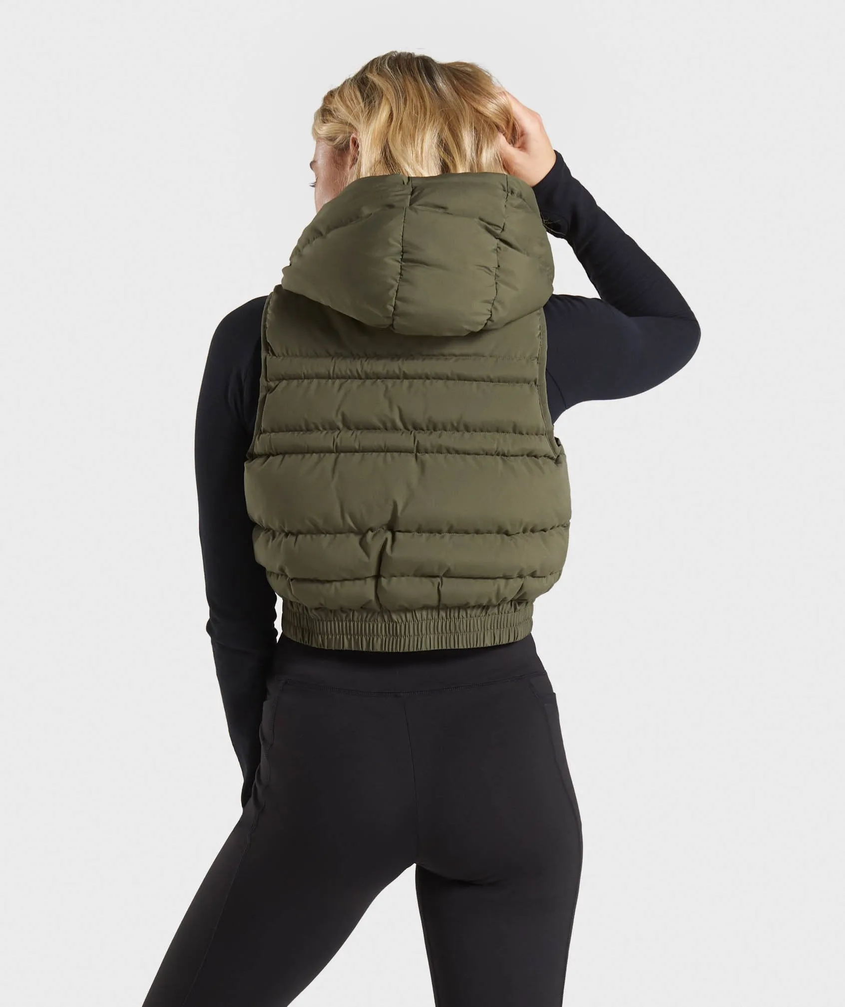 Gymshark Essential Crop Gilet - Khaki