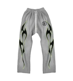 Hellstar Future Flame Sweatpants Grey/Green