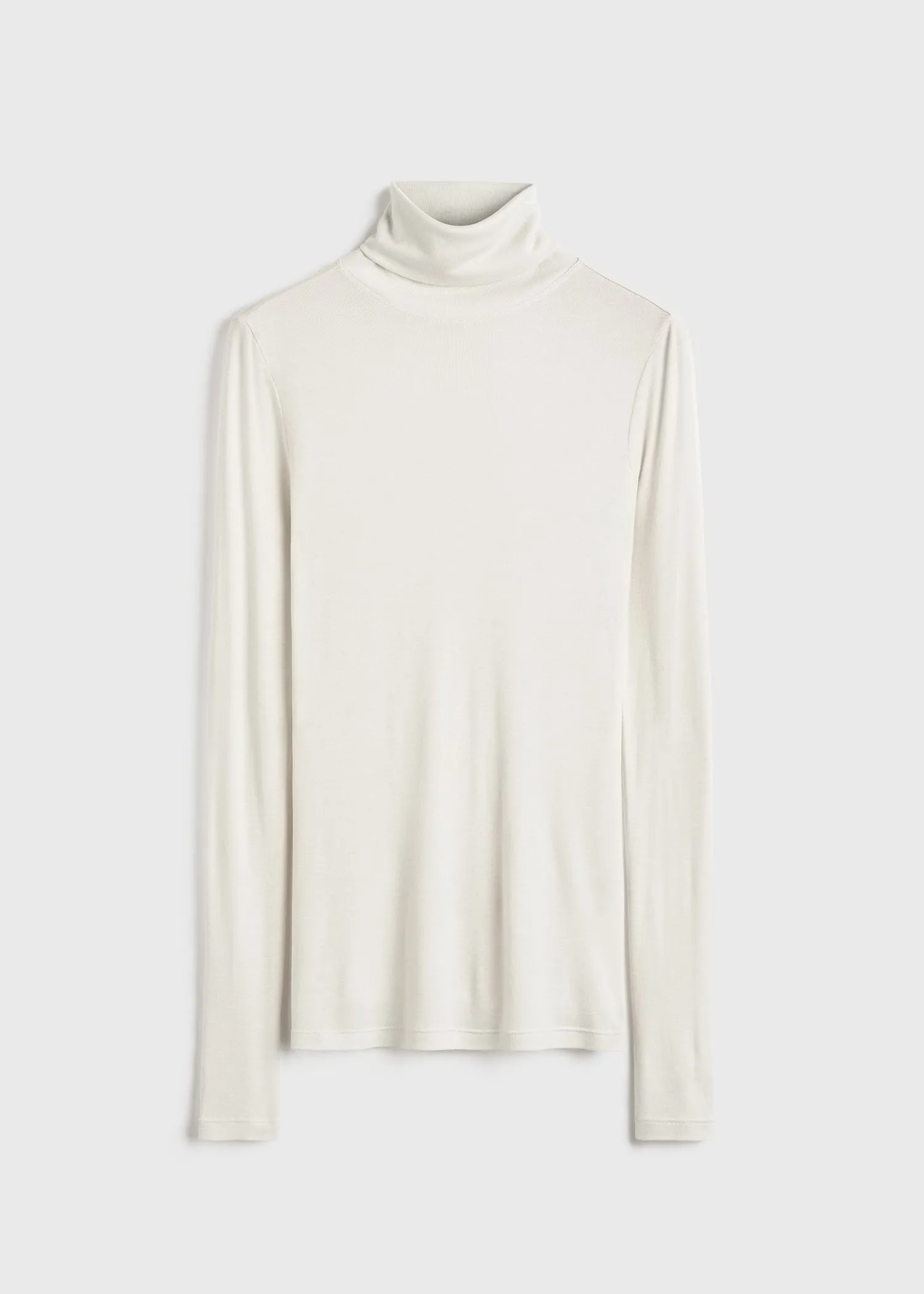 High-neck rib top winter white