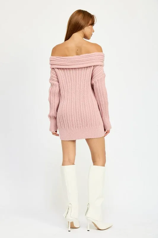 KATE ROSE OVERSIZED OFF SHOULDER SWEATER