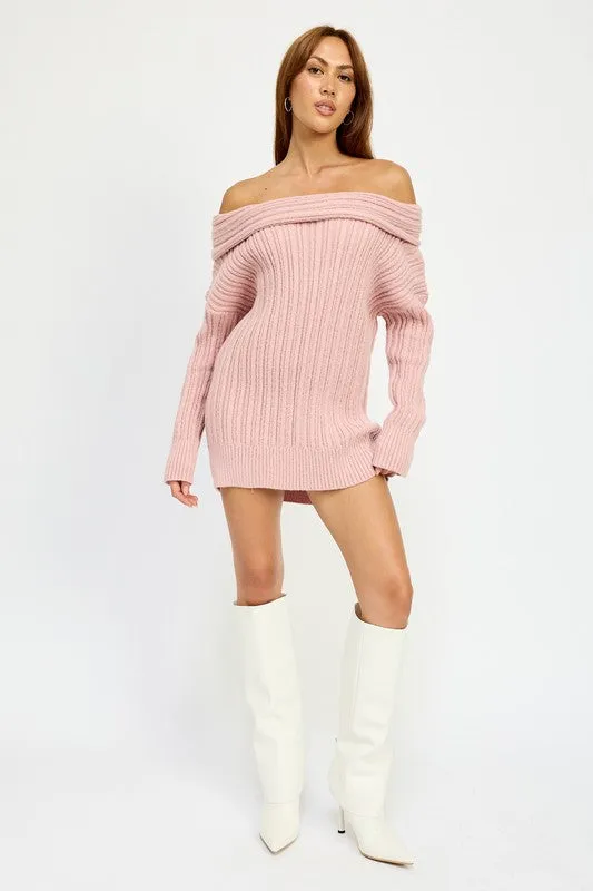 KATE ROSE OVERSIZED OFF SHOULDER SWEATER