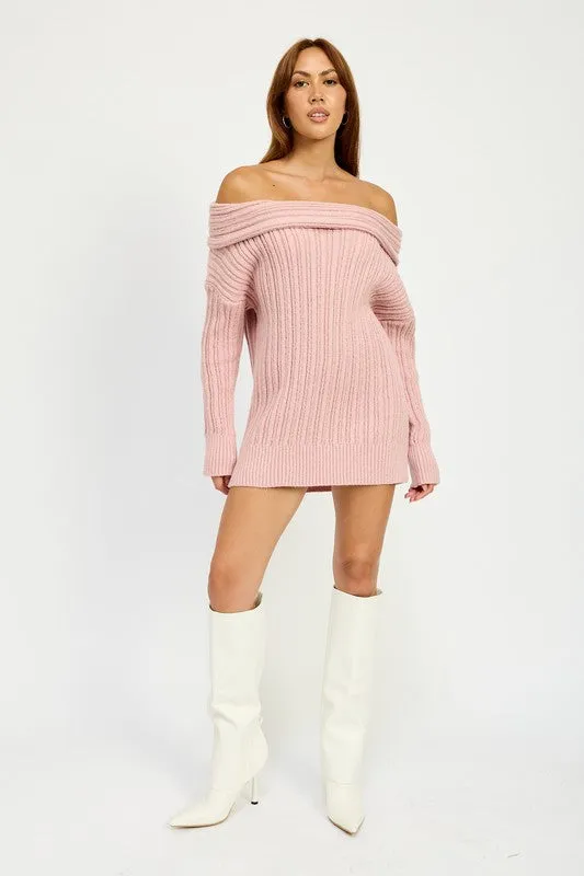 KATE ROSE OVERSIZED OFF SHOULDER SWEATER