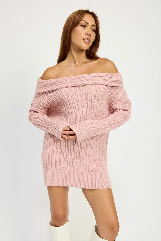 KATE ROSE OVERSIZED OFF SHOULDER SWEATER