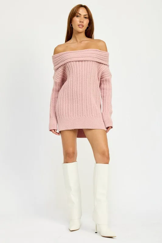 KATE ROSE OVERSIZED OFF SHOULDER SWEATER