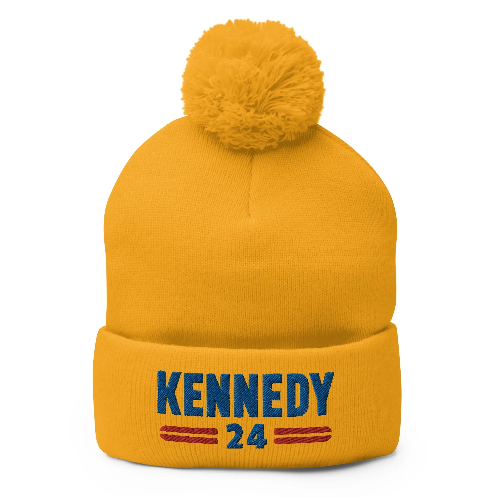 Kennedy Classic Embroidered Pom-Pom Beanie