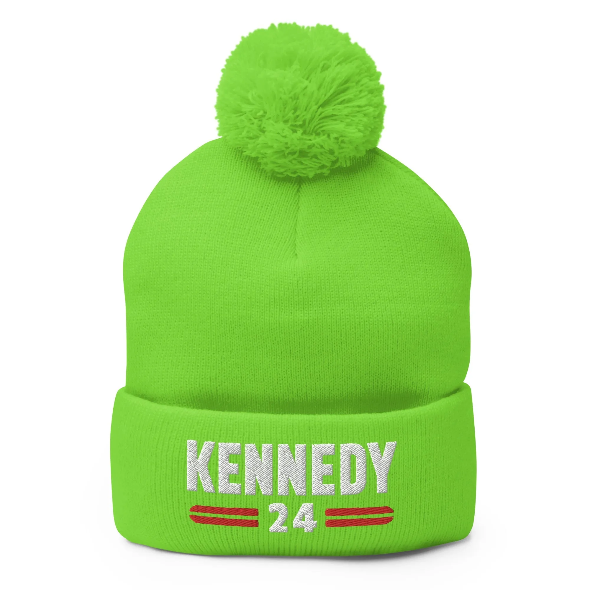 Kennedy Classic Embroidered Pom-Pom Beanie