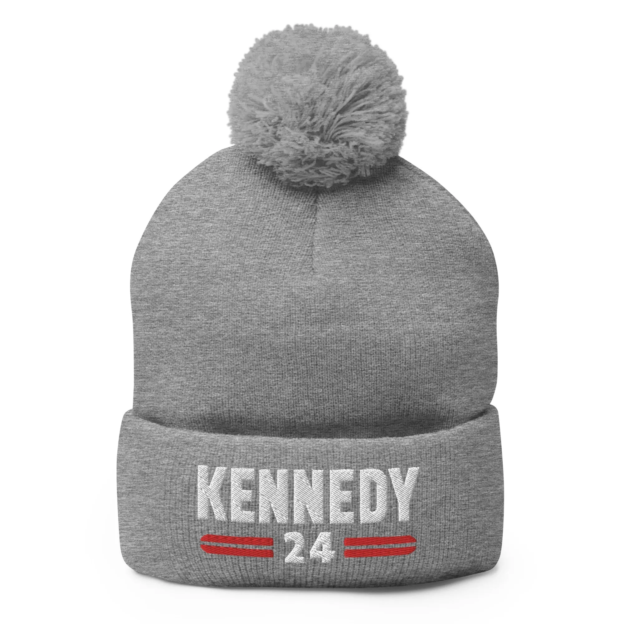 Kennedy Classic Embroidered Pom-Pom Beanie