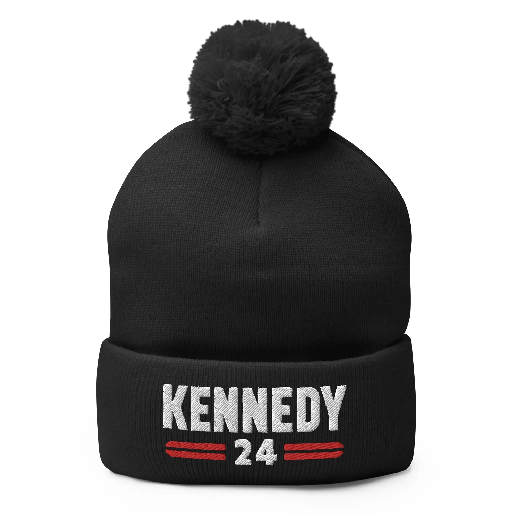 Kennedy Classic Embroidered Pom-Pom Beanie