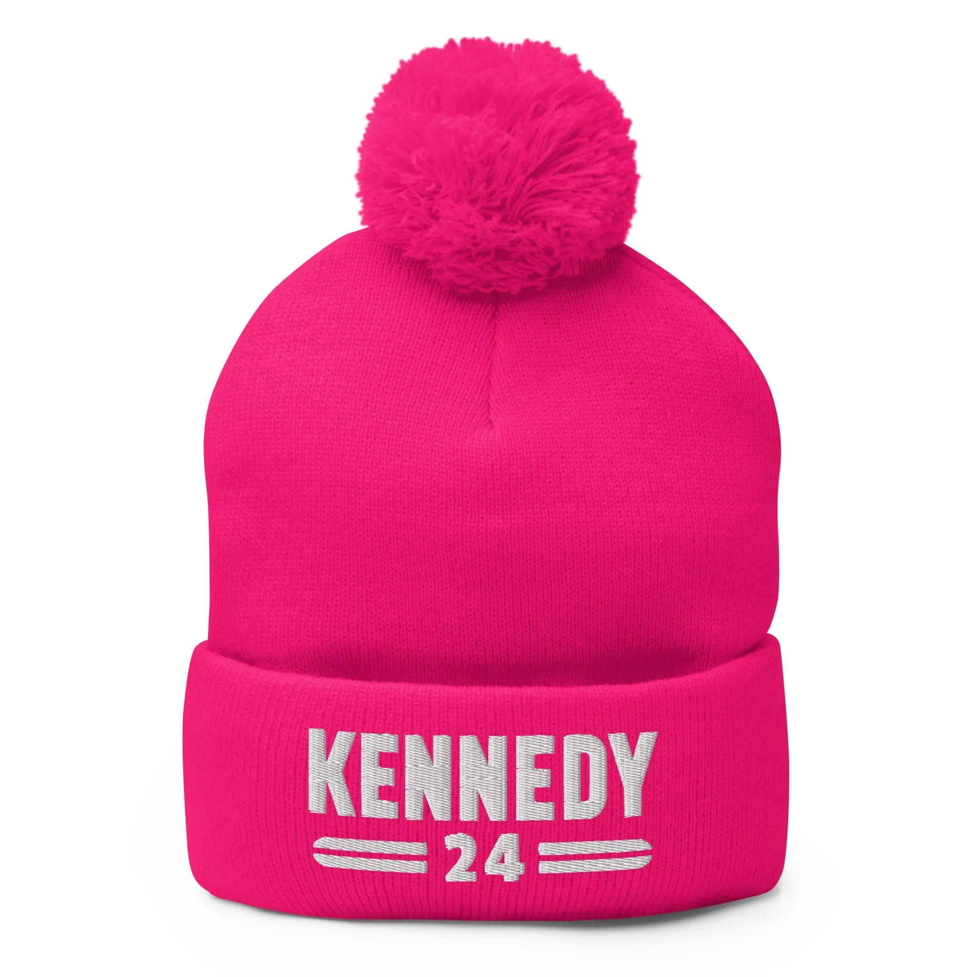 Kennedy Classic Embroidered Pom-Pom Beanie