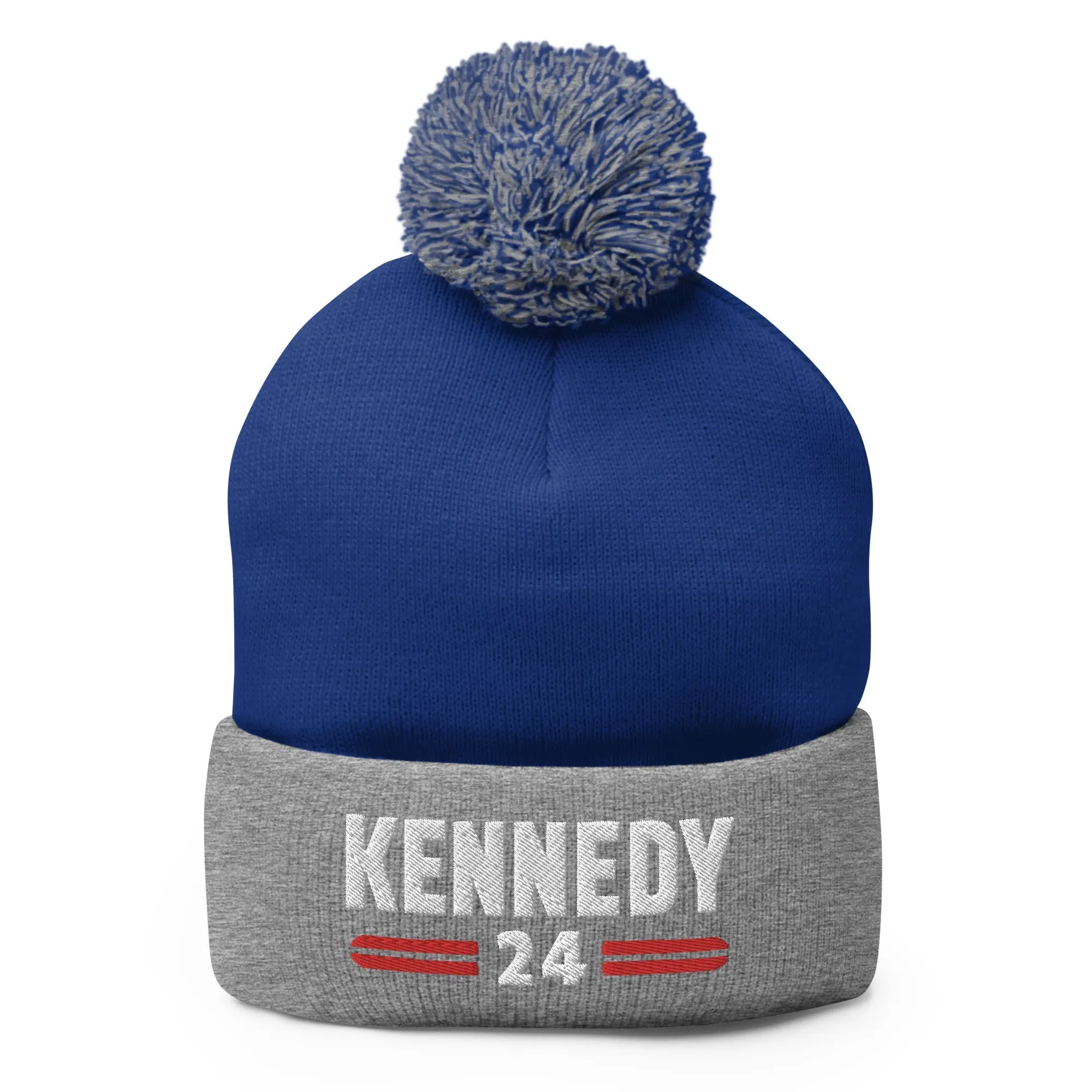 Kennedy Classic Embroidered Pom-Pom Beanie