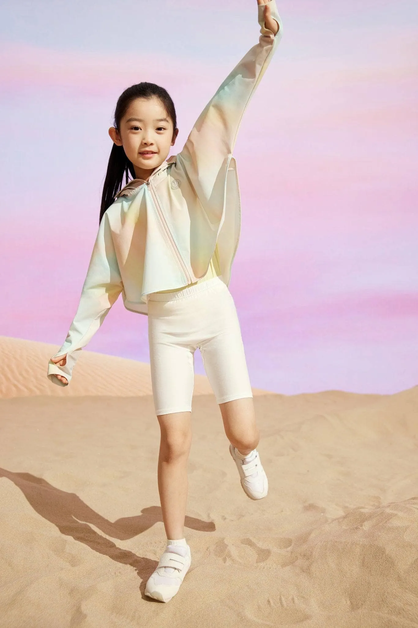 Kid's Sun Protection Cropped Poncho Jacket