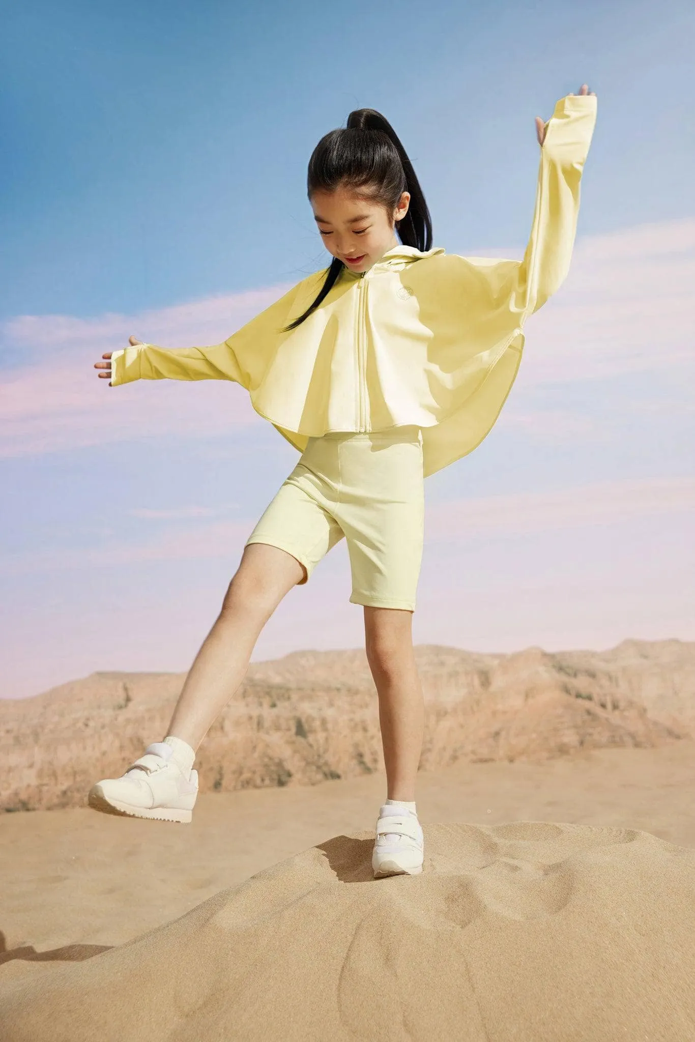 Kid's Sun Protection Cropped Poncho Jacket