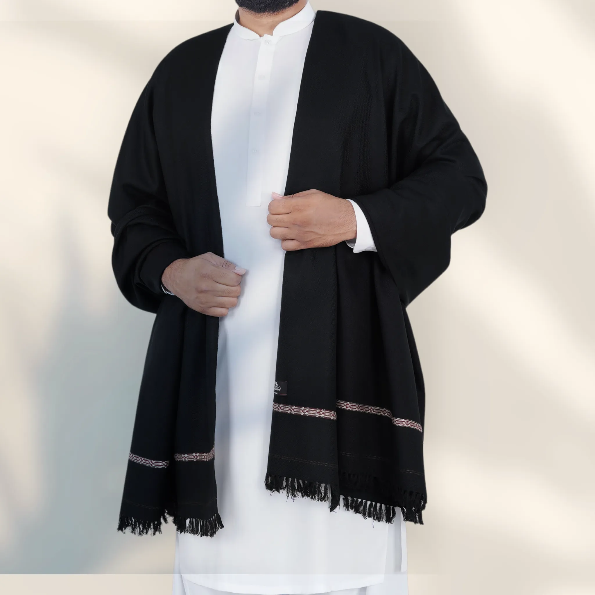 Libas-e-Andalus Blended Wool Shawl (Black)