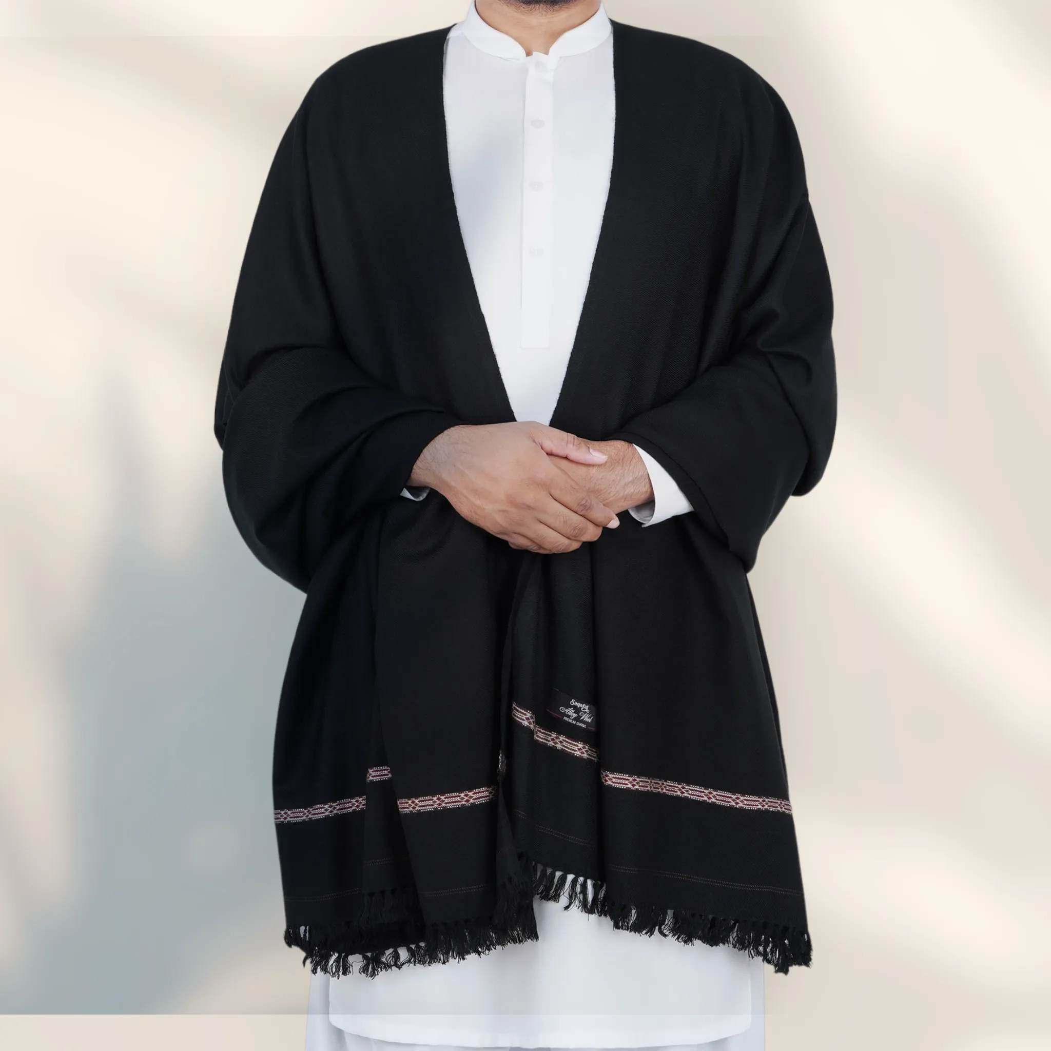 Libas-e-Andalus Blended Wool Shawl (Black)