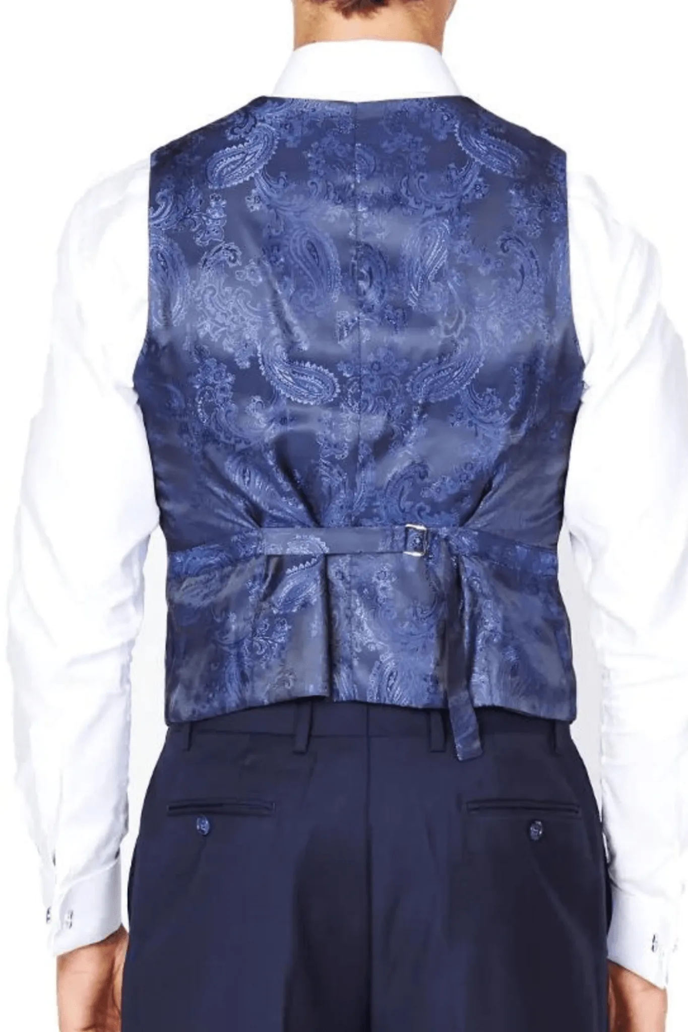 Low Cut Navy Luxurious Italian Wool Collection Vest