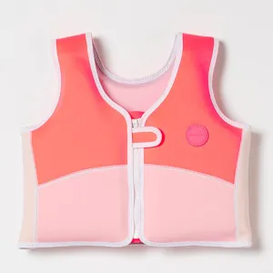 Melody the Mermaid Swim Vest 3-6 Neon Strawberry