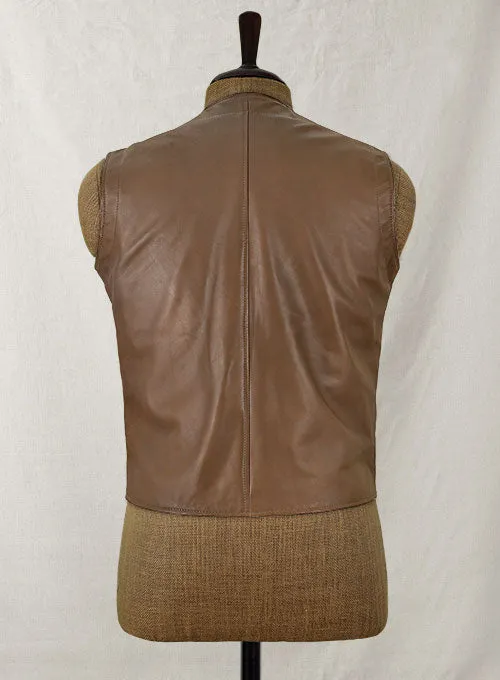 Men’s Brown Leather Biker Vest