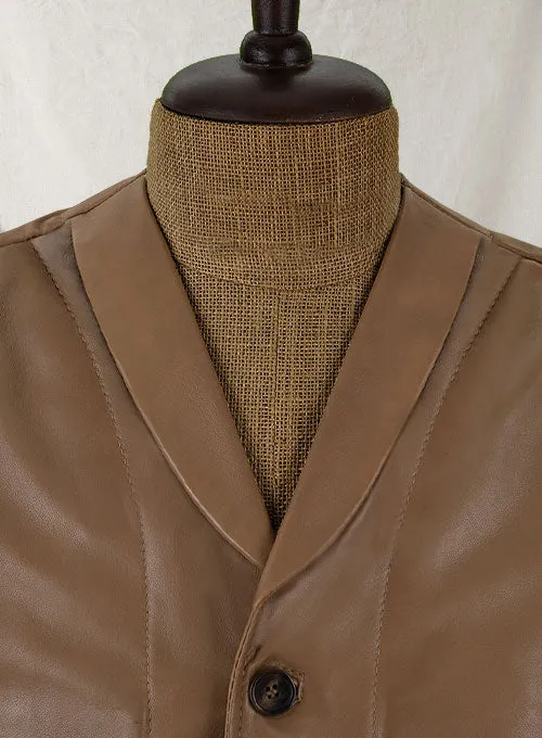 Men’s Brown Leather Biker Vest