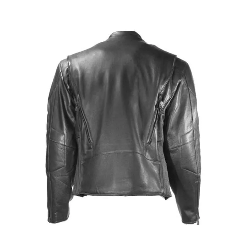 Men's Leather Racer Style Jacket, MJ714-SS-DL