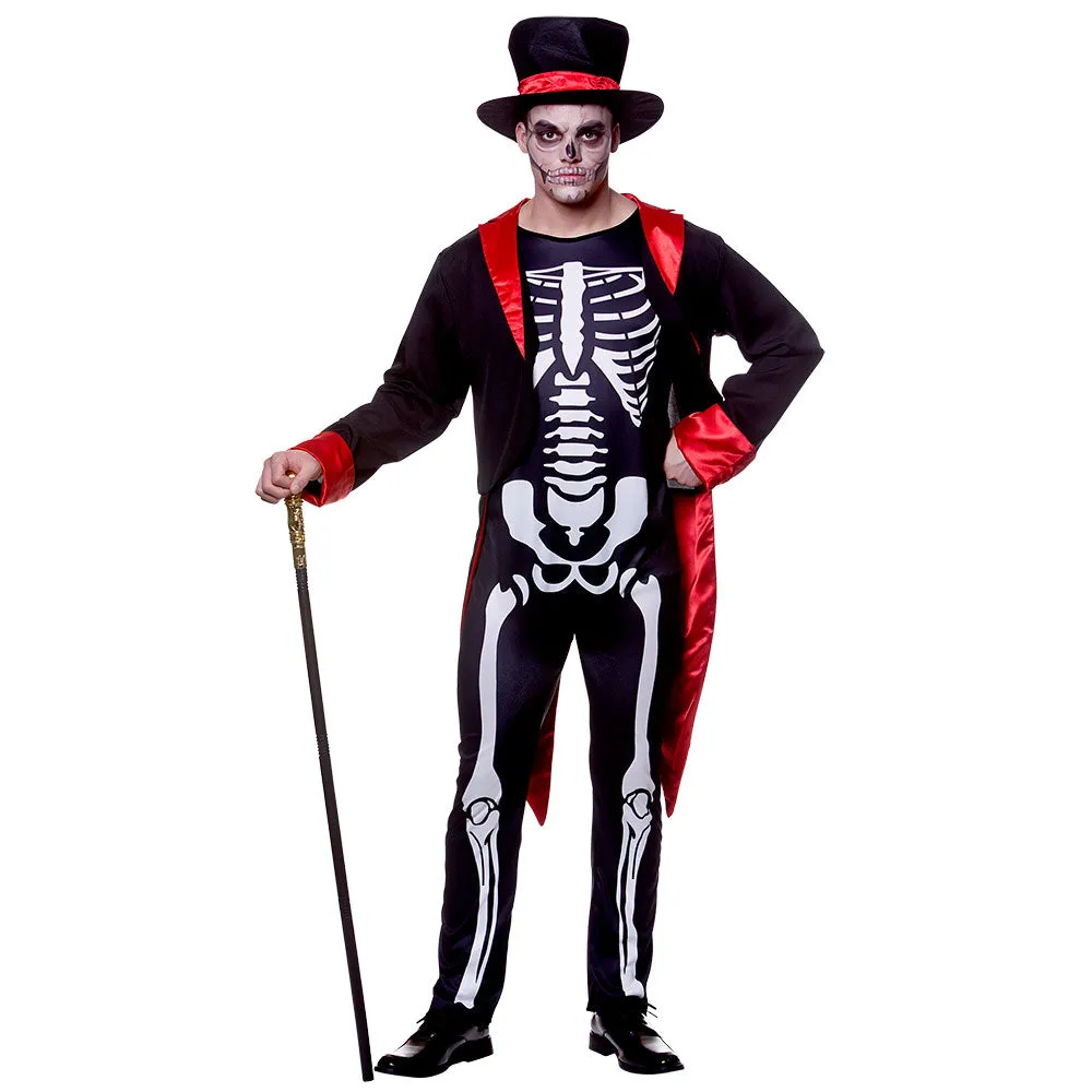 Mens Mr Skelebones Skeleton Costume