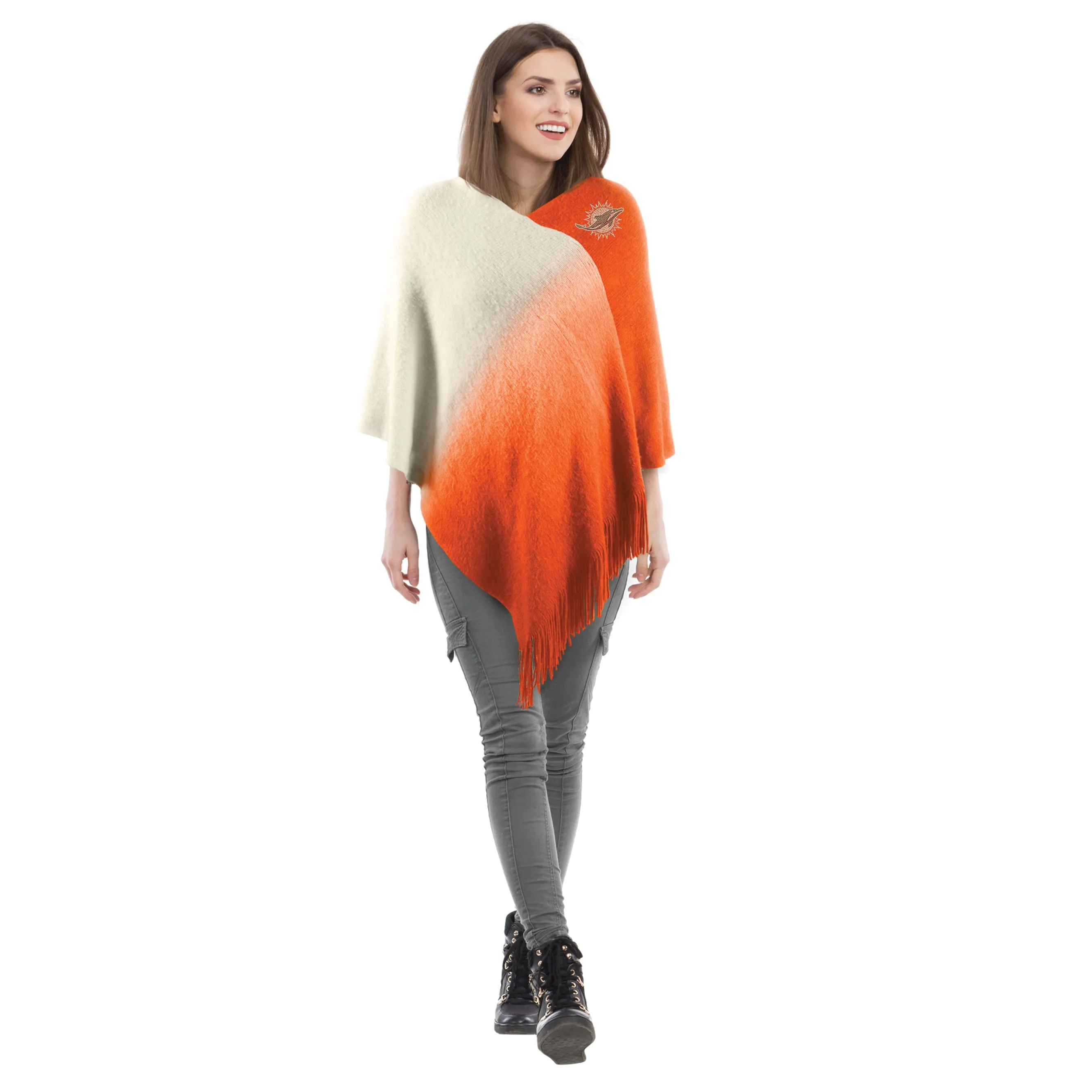 Miami Dolphins Dip Dye Poncho