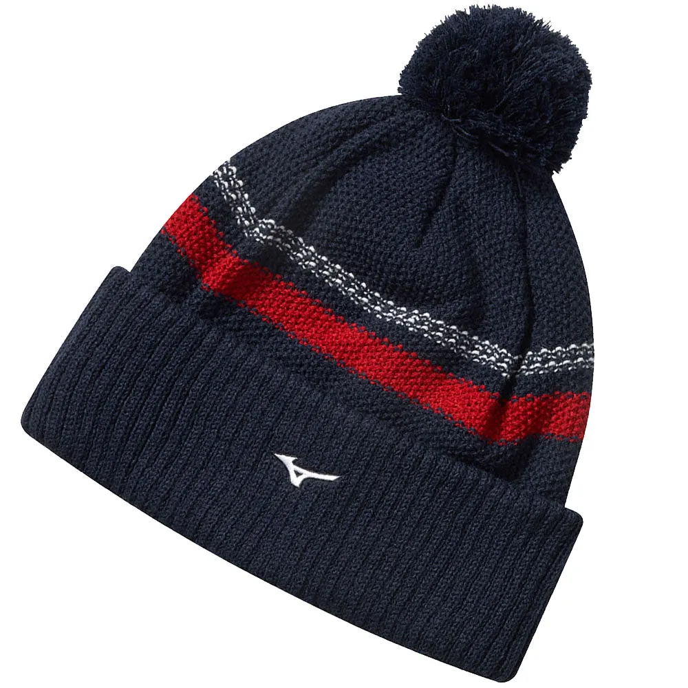 Mizuno Breathe Thermo Knit Pom Pom Beanie - Deep Navy