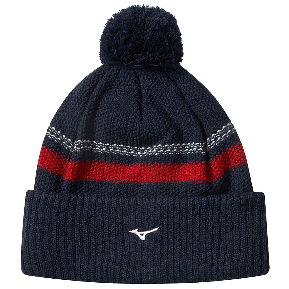 Mizuno Breathe Thermo Knit Pom Pom Beanie - Deep Navy