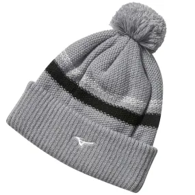 Mizuno Breathe Thermo Knit Pom Pom Beanie - Grey