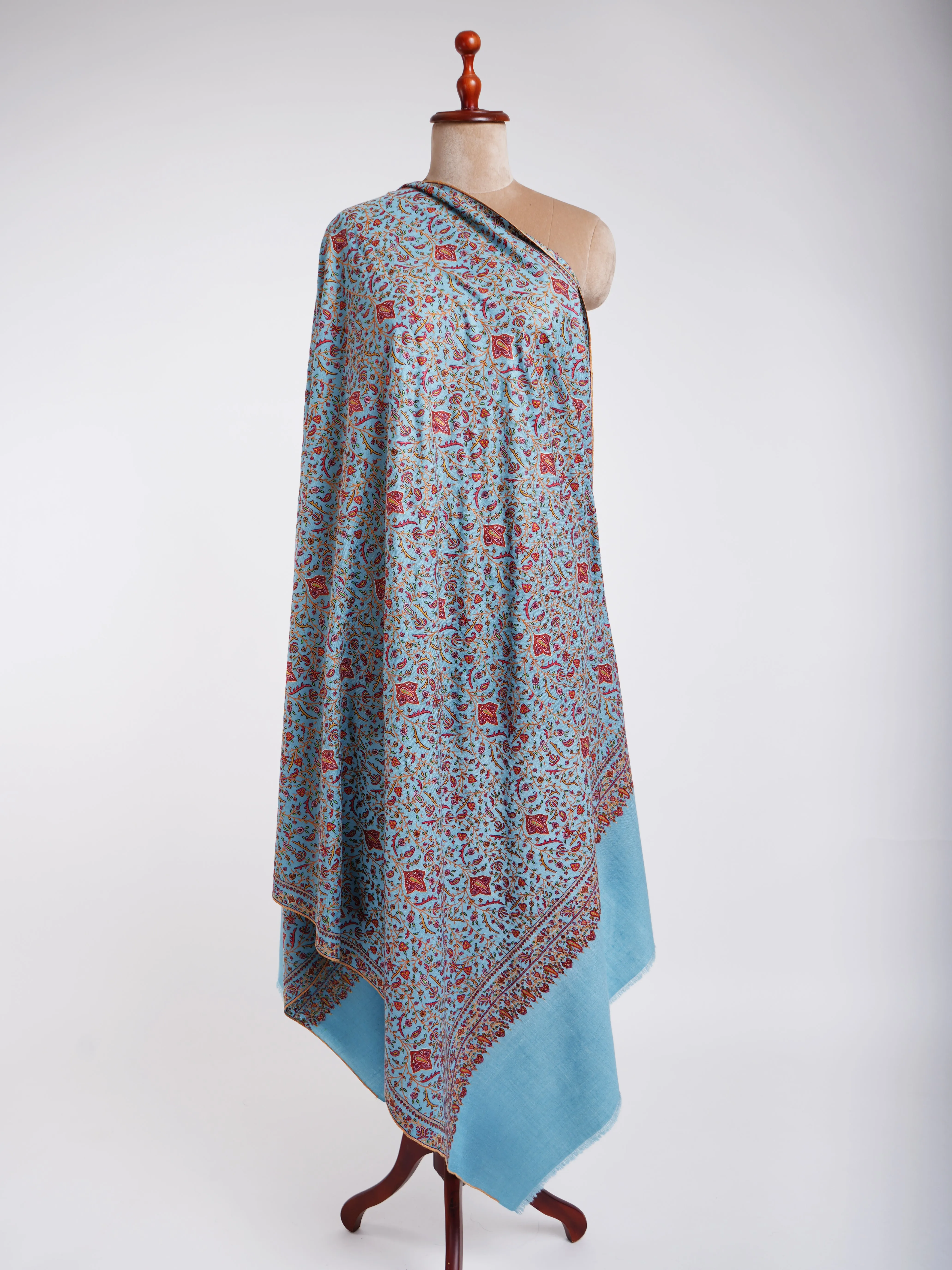 Neem Jama Sozni Embroidered Pashmina Shawl