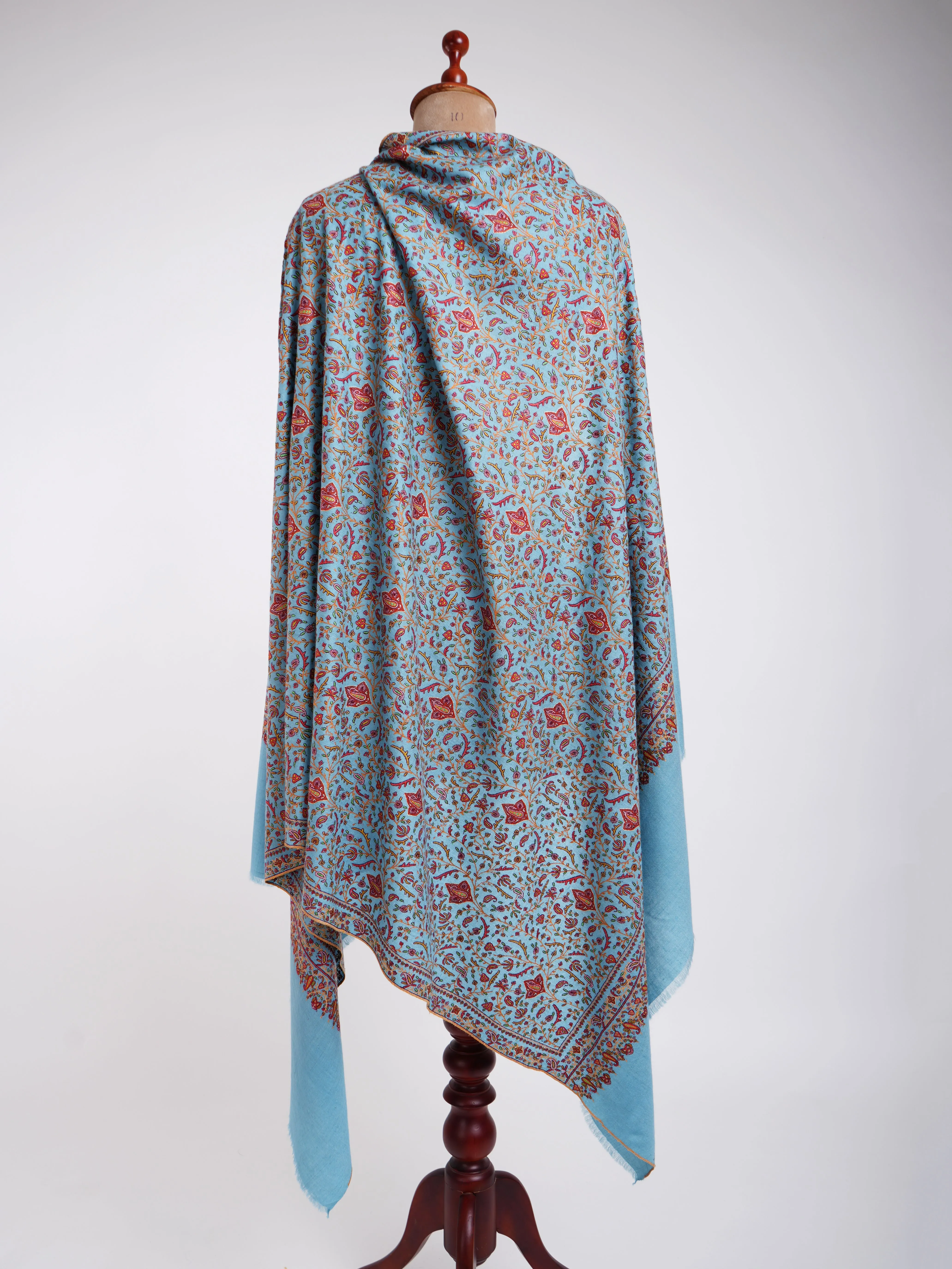 Neem Jama Sozni Embroidered Pashmina Shawl