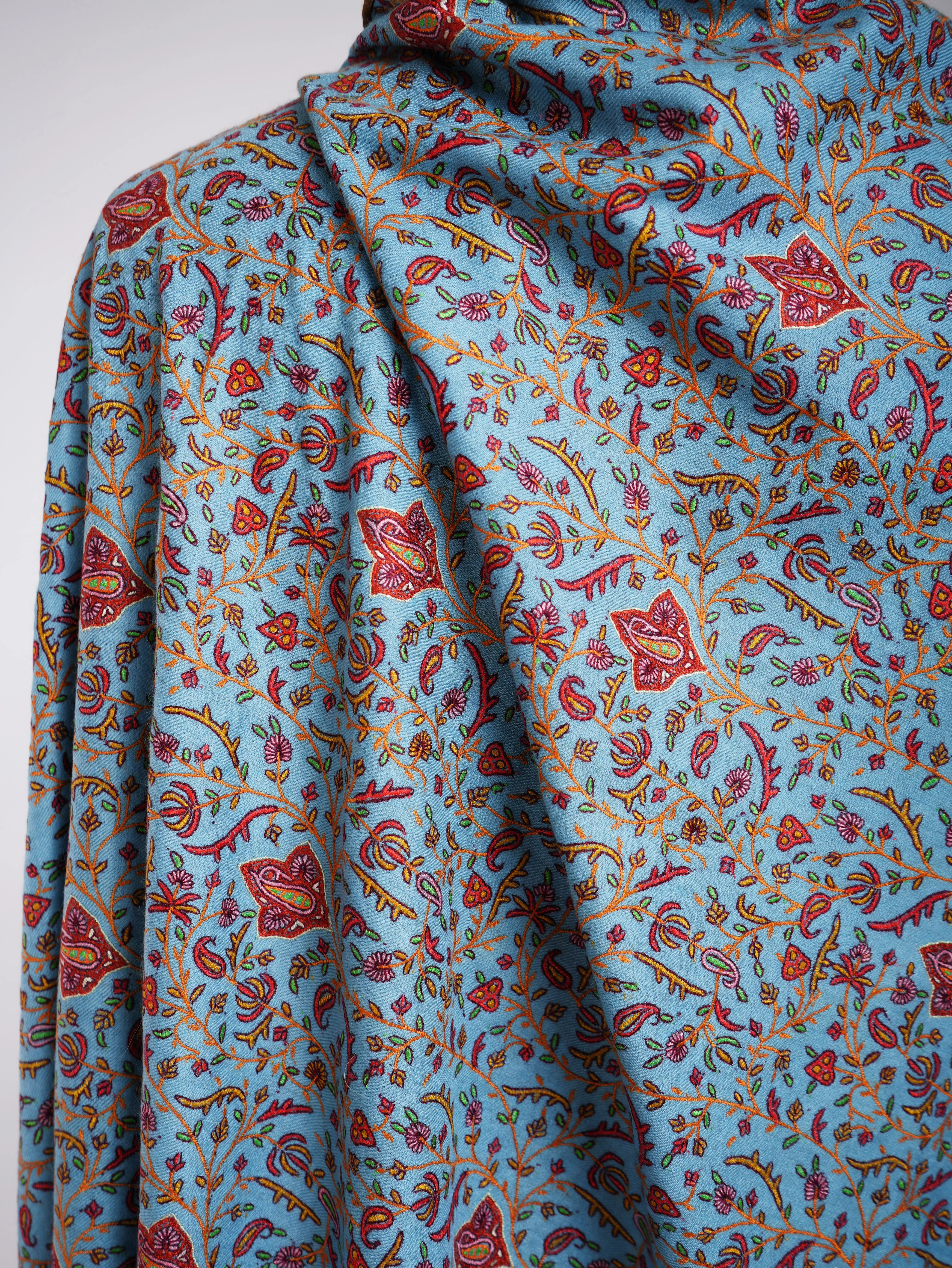 Neem Jama Sozni Embroidered Pashmina Shawl