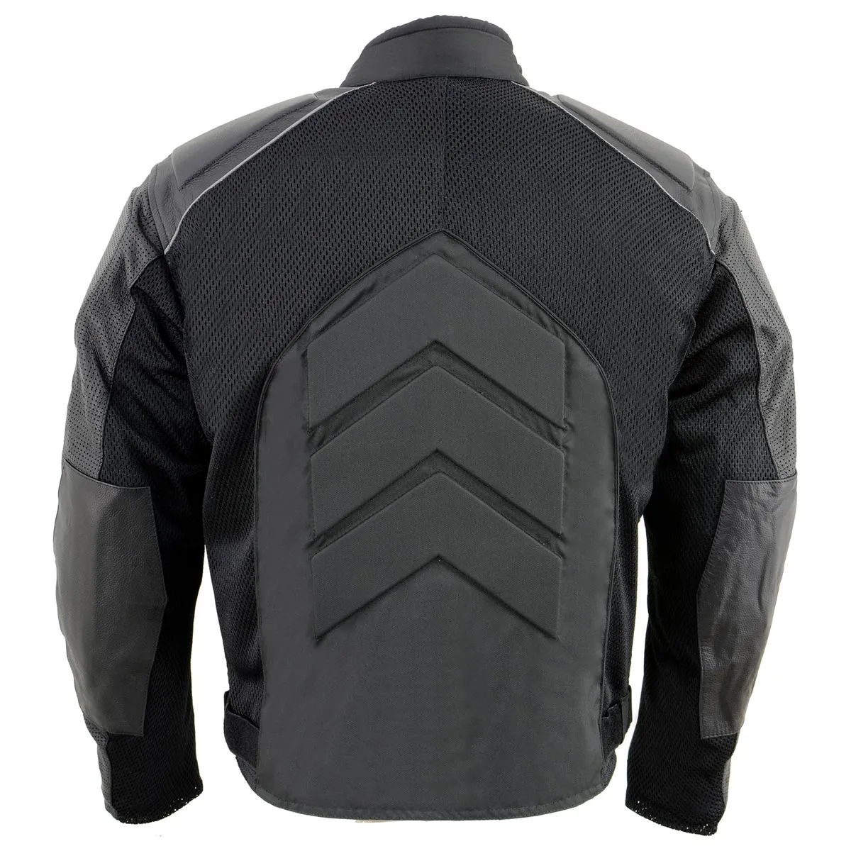 NexGen SH2153 Men's Black CE Armored Motorcycle Textile and Leather Combo Jacket