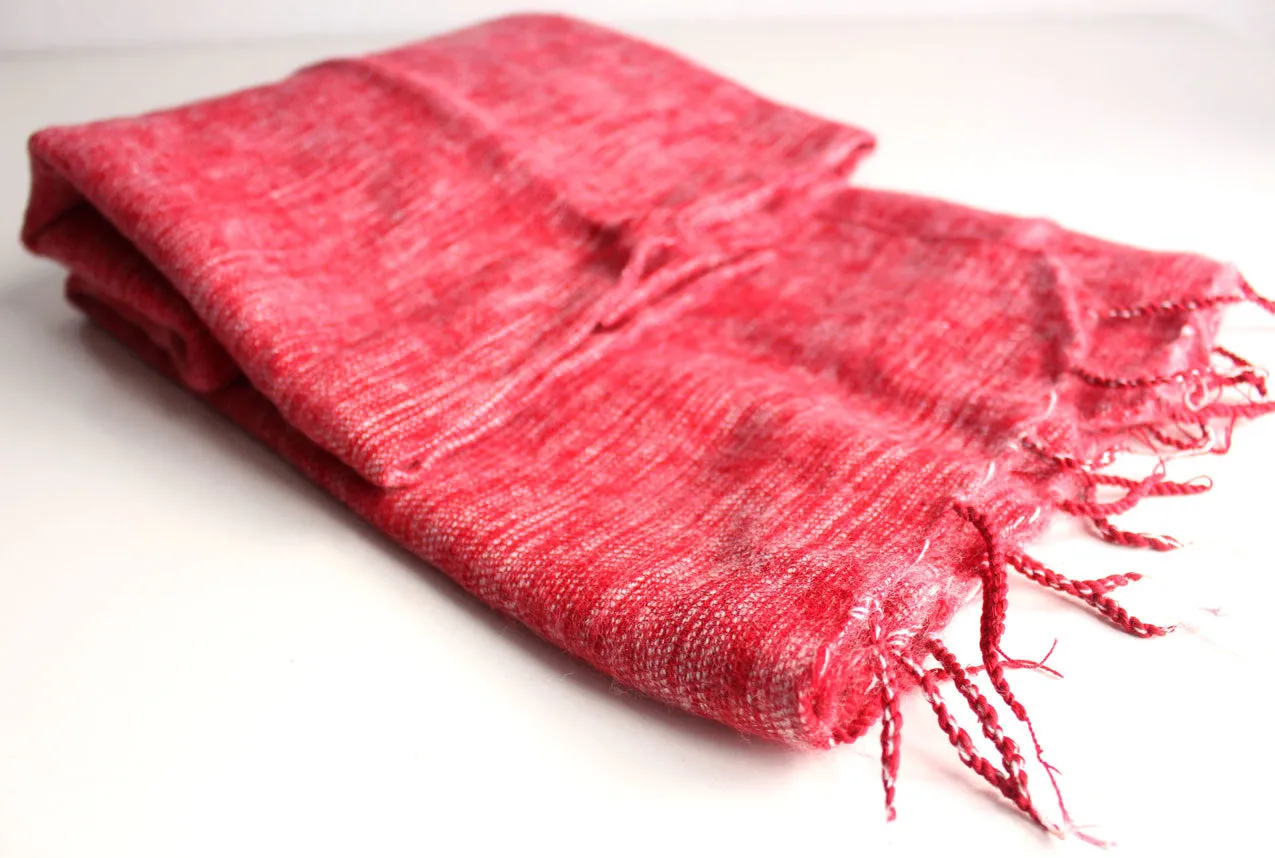 Plain Yak Shawl Red