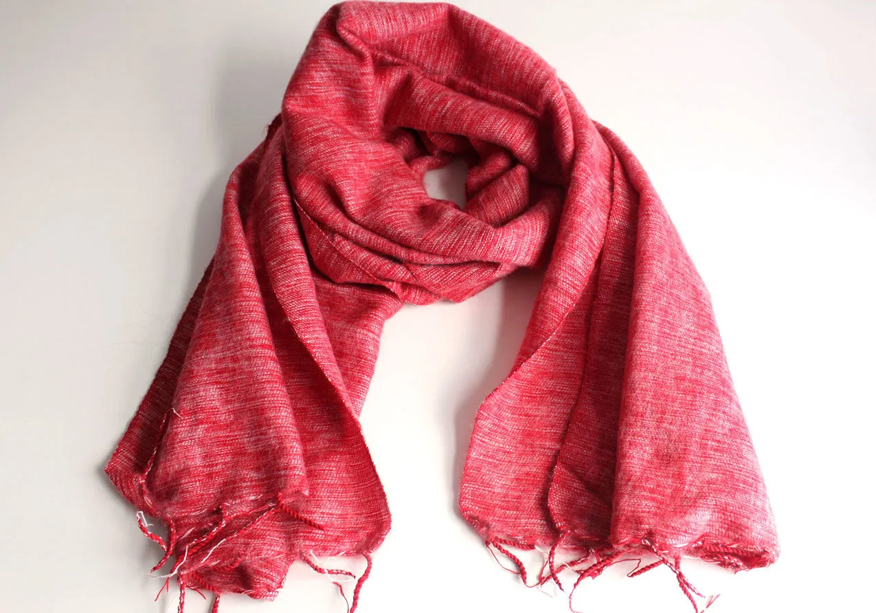 Plain Yak Shawl Red