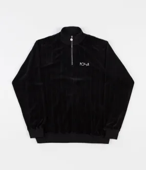 Polar Velour Zip Neck Sweatshirt - Black